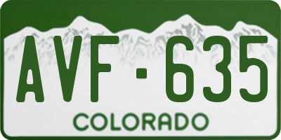 CO license plate AVF635