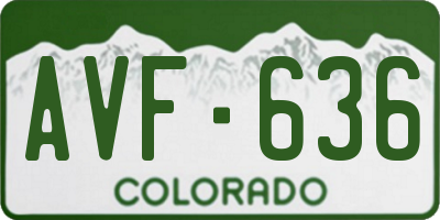 CO license plate AVF636