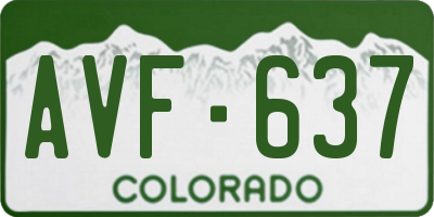 CO license plate AVF637