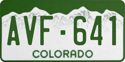 CO license plate AVF641