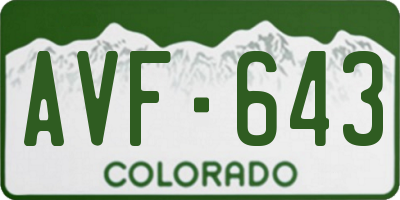 CO license plate AVF643