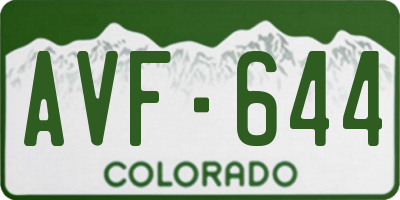 CO license plate AVF644