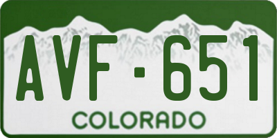 CO license plate AVF651