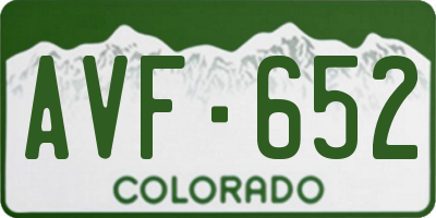 CO license plate AVF652