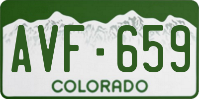 CO license plate AVF659
