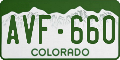 CO license plate AVF660