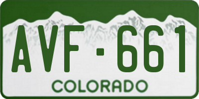 CO license plate AVF661