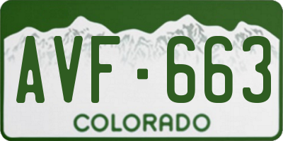 CO license plate AVF663