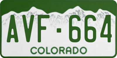 CO license plate AVF664