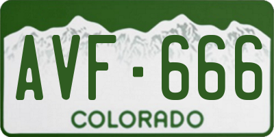 CO license plate AVF666