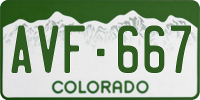 CO license plate AVF667