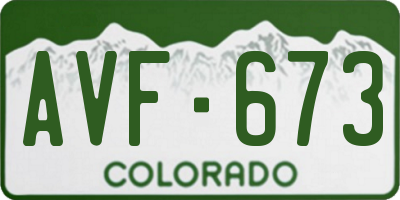 CO license plate AVF673