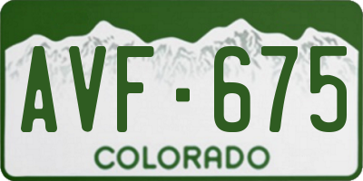 CO license plate AVF675