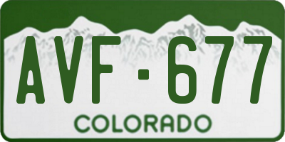 CO license plate AVF677