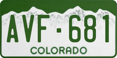 CO license plate AVF681