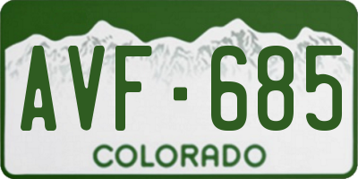 CO license plate AVF685