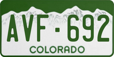 CO license plate AVF692