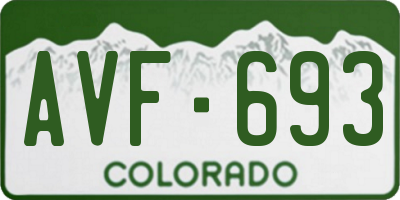 CO license plate AVF693