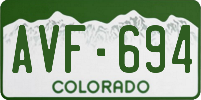 CO license plate AVF694
