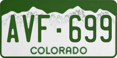 CO license plate AVF699