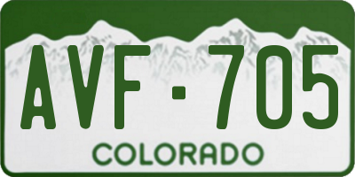 CO license plate AVF705
