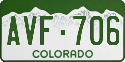 CO license plate AVF706