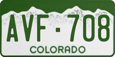 CO license plate AVF708