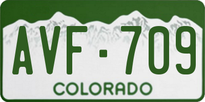 CO license plate AVF709