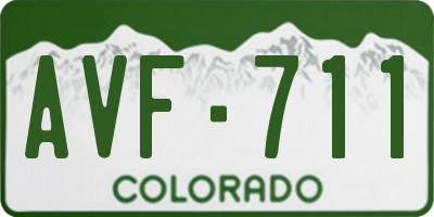 CO license plate AVF711