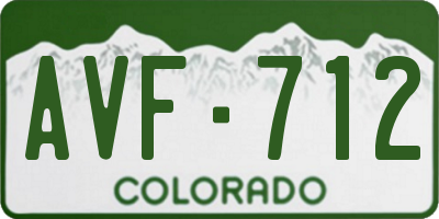CO license plate AVF712