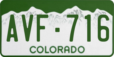 CO license plate AVF716