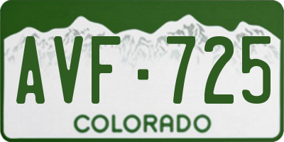 CO license plate AVF725