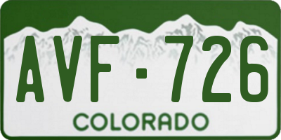 CO license plate AVF726