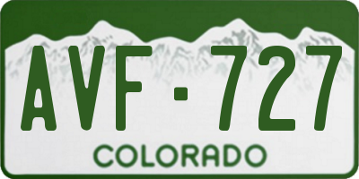 CO license plate AVF727