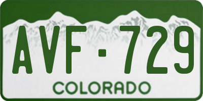 CO license plate AVF729