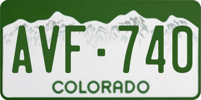 CO license plate AVF740