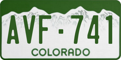 CO license plate AVF741