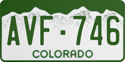 CO license plate AVF746
