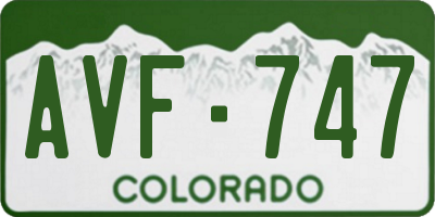 CO license plate AVF747