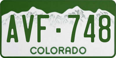 CO license plate AVF748