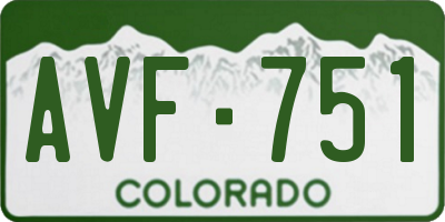 CO license plate AVF751