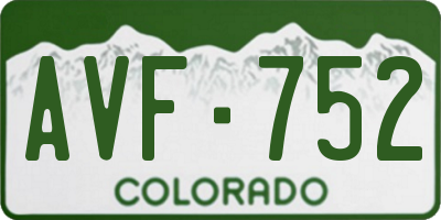 CO license plate AVF752