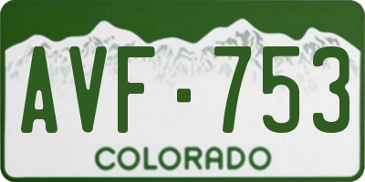 CO license plate AVF753