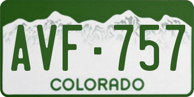 CO license plate AVF757