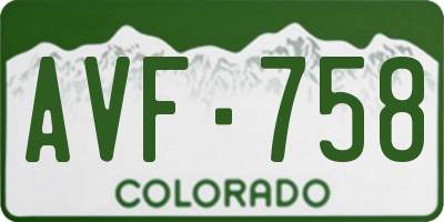 CO license plate AVF758