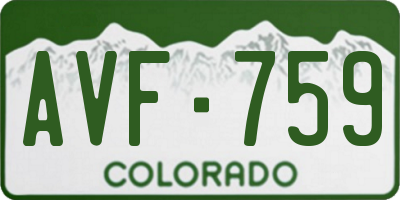 CO license plate AVF759