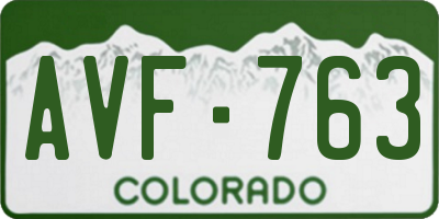 CO license plate AVF763