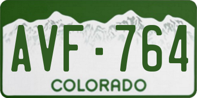 CO license plate AVF764