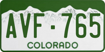 CO license plate AVF765