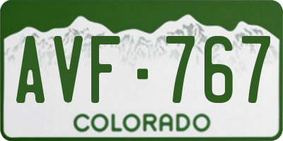 CO license plate AVF767